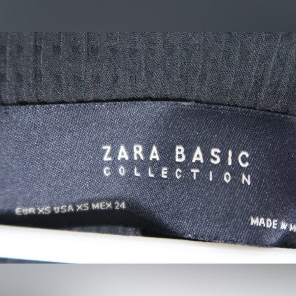 Zara Open Blazer Bell Sleeves Waffle Knit Black Women’s Size XS Extra Small - Picture 9 of 9